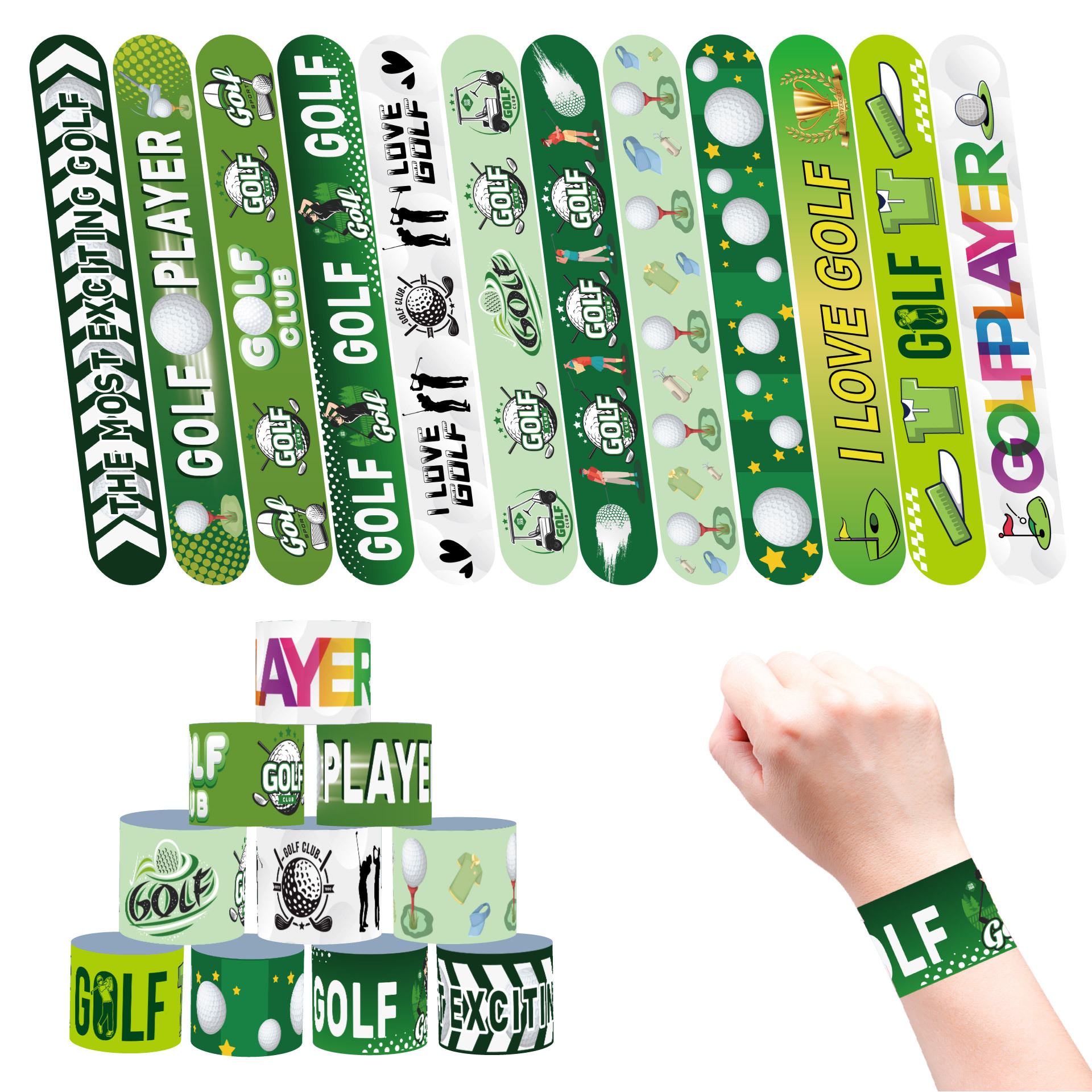 Nuevo tema de golf transfronterizo decoración de la fiesta de collar de goma pulsera de PVC