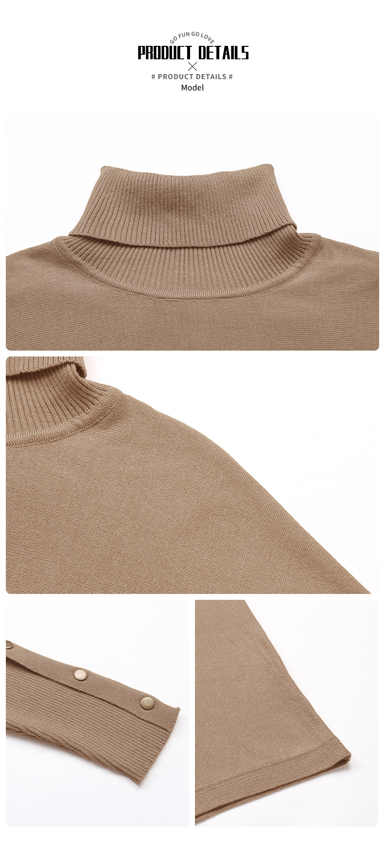 Pull à col roulé mi-long de couleur unie pour femme, nouvelle mode d'automne_voghion.com