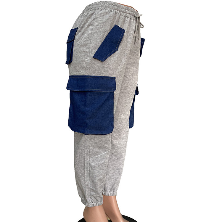 Women's Clothing women's street style denim large pocket high waist overalls_voghion.com