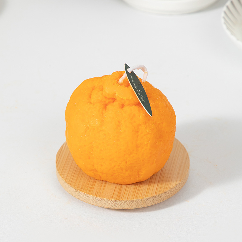 Regalos de acompañantes feos de naranja, frutas de dibujos animados, regalos creativos de la dama de honor, velas de naranja de vacaciones