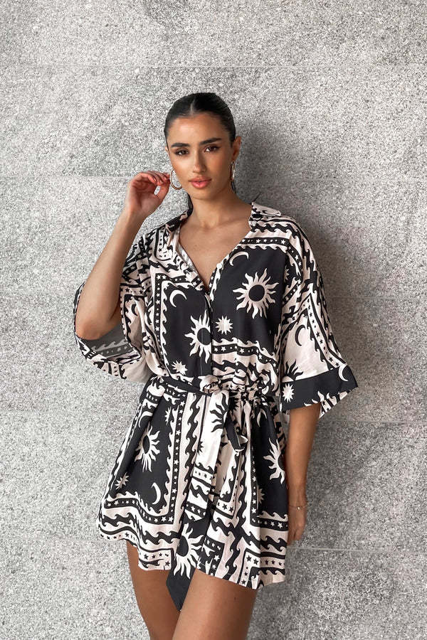 182g Weight Shorts Pants Length Polyester Fabric Type Mid Waist Waist Line Rompers Pants Type Micro-Elastic Elasticity Jumpsuit Tops Type Holiday, Daily Occasion Regular Fit Fit Type Sun Pattern Summer Season Women's Gender Printing Design Vacation Style Women's Holiday Daily Jumpsuit Vacation Sun Shorts Printing Rompers 10