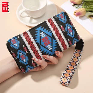 Vintage Wallet Wrist Bag Bohemian Style Printed Fashion 2025 Cross-border Hot Selling Women's Wallet Factory Direct Sale