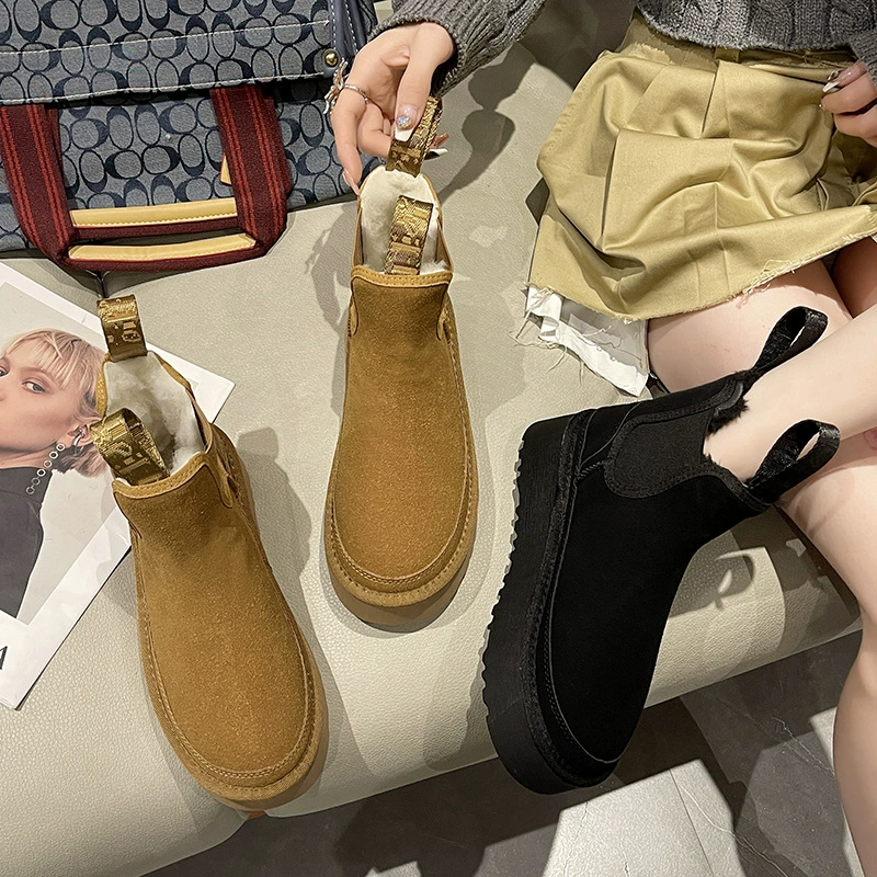 High winter warm boots platform, non-slip keep warm shoes, plus size
