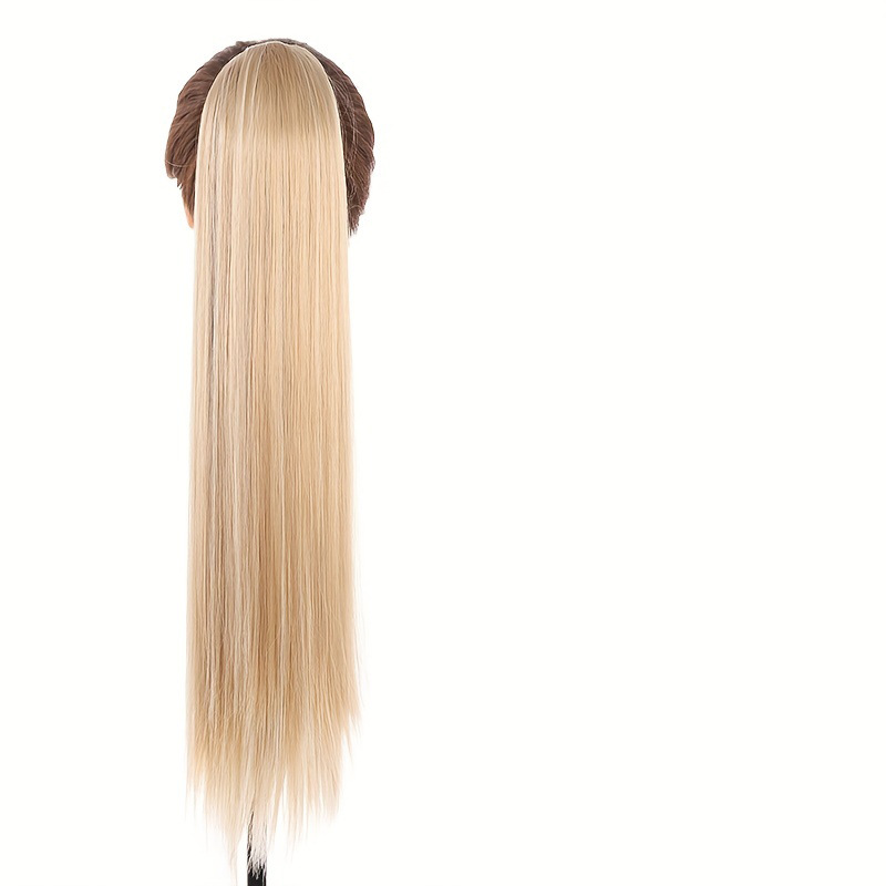 Synthetic hair women's drawstring hair long straight ponytail _voghion.com