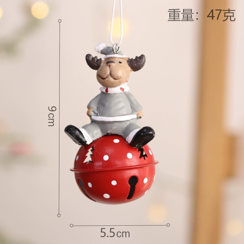 Hanging bell ornament, Christmas pendant, 15 cm, bell/snowman/elk designs