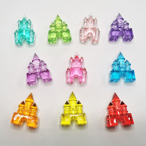Children's gem toy accessories colorful princess castle acrylic crystal pendant playground cartoon animal accessories