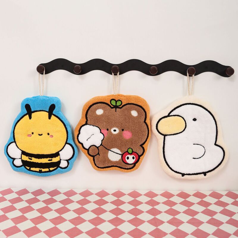 Little Bee Hanging Hand Towel, High-Value Design, Absorbent, Thick, Quick-Drying Hand Wipe for Kitchen and Bathroom