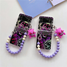 适用Galaxy Z Flip3/4黑暗耿鬼三星手机软壳折叠防摔涂鸦彩绘保护