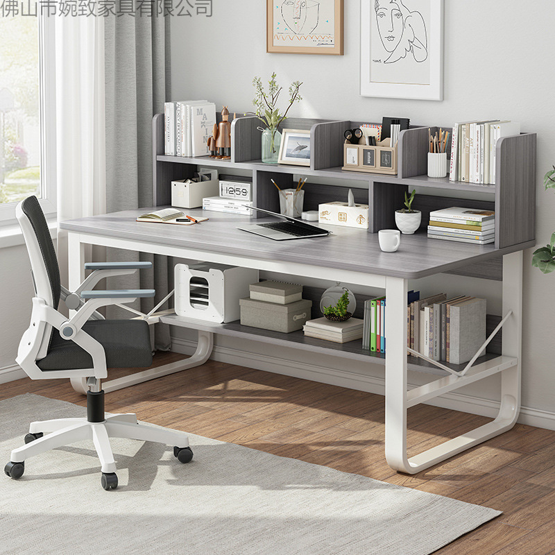 Computer Desk Desktop Home Bookshelf Integrated Student Bedroom Learning Writing Desk and Chair Combination Simple Office Desk