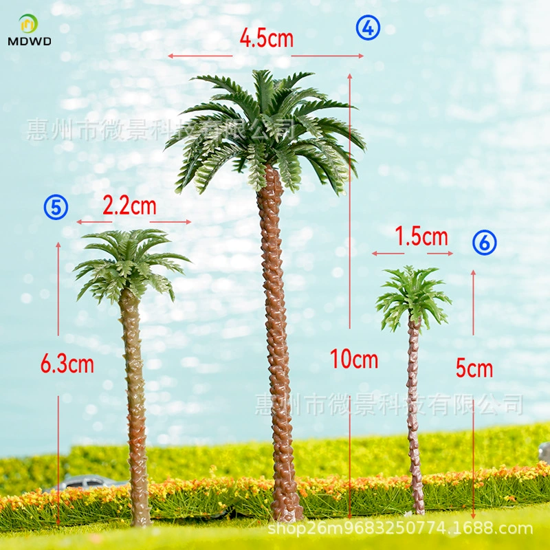 DIY handmade sand tray building production model consumables landscape coconut tree model plastic palm tree imitation copper sheet coconut tree