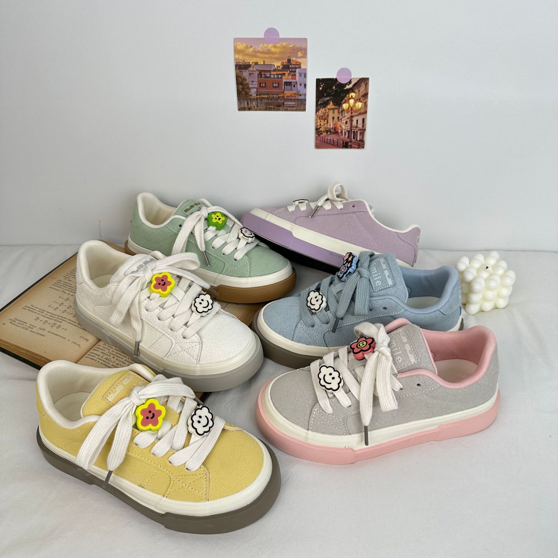 2024 yuanbo otoño nuevos zapatos de skate de entrenamiento de estilo coreano zapatos de lona de moda de mujer en vivo zapatos de mujer actualización