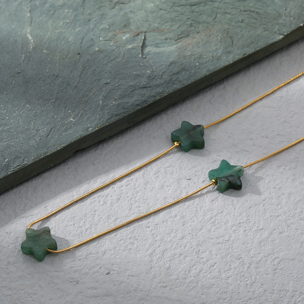 1 Piece Fashion Star Stainless Steel Natural Stone Plating Necklace_colorza_6