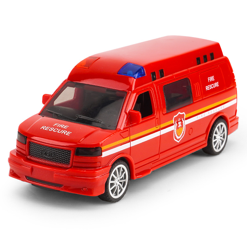 Juguete de doble puerta de simulación para niños modelo de coche inercial coche de luz y sonido coche de policía de bomberos juguetes para niños