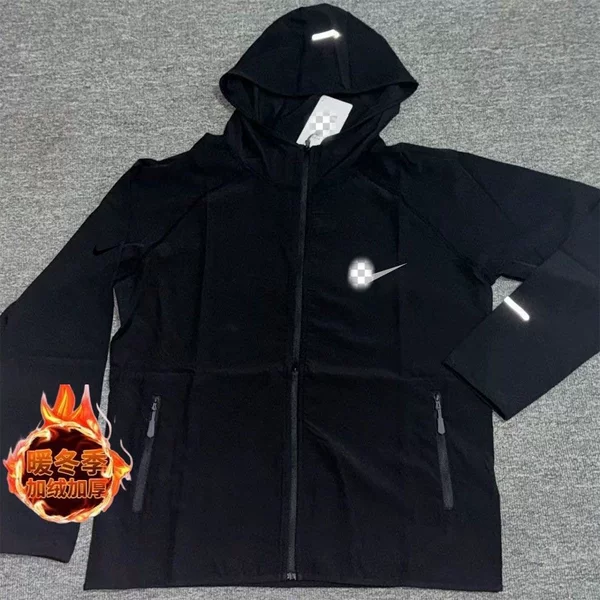Polar Fleece Autumn and Winter Reflective Night Running Jacket for Men and Women, Windproof Jacket for Track and Field Training, Running, Fitness, and Sports