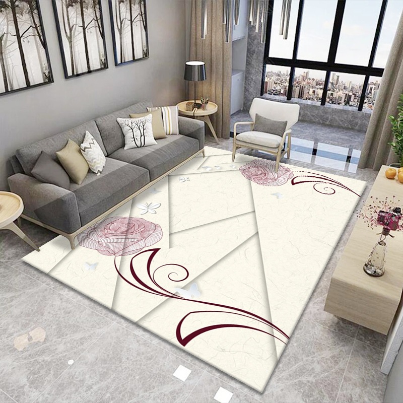 Simple moderna alfombra sala de estar dormitorio sofá nórdico mesa de café manta puerta estera hogar máquina lavable manta rectangular