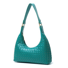 羊皮手工編織新款腋下包女士真皮單肩包