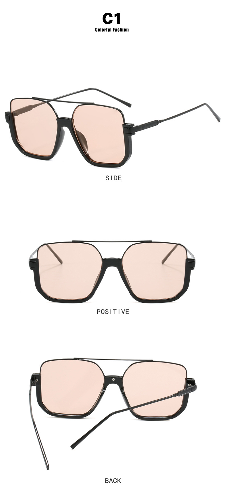 Design sunglasses female square big face thin light color piece plain face artifact advanced sense of men's sunglasses_voghion.com