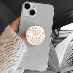 Text Series 40mm Time Gem Lazy Live Retractable Transparent Adhesive Mobile Phone Airbag Bracket