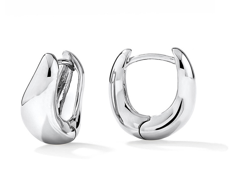 Holiday, Daily Occasion 1 Pair 925 Sterling Silver 925 Sterling Silver Earrings U Shape Earrings