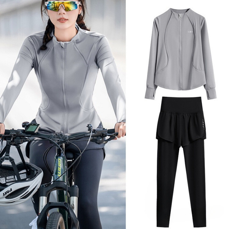 Cycling Clothing Spring & Fall Women's Long-Sleeved Suit Road Cycling Quick-Drying Fitness Clothing Bicycle Outdoor Sports Jacket