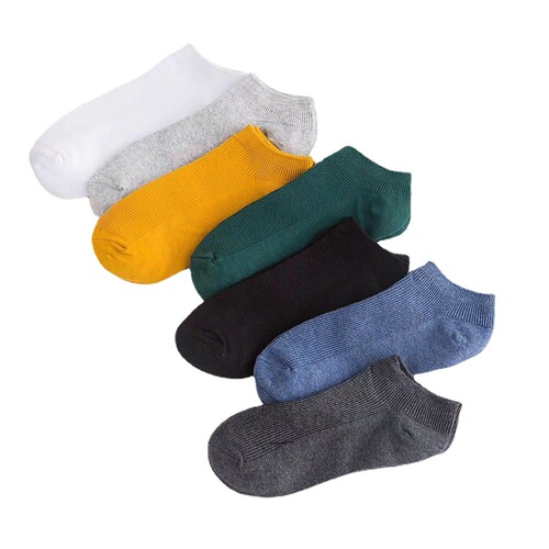 Spring and summer boat socks, vertical striped double-needle women's solid color socks, versatile candy-colored cotton yarn boat socks wholesale