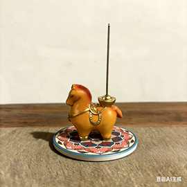 中式马年钱香插香炉办公室内香薰摆件礼物马上有钱香薰炉家居摆件