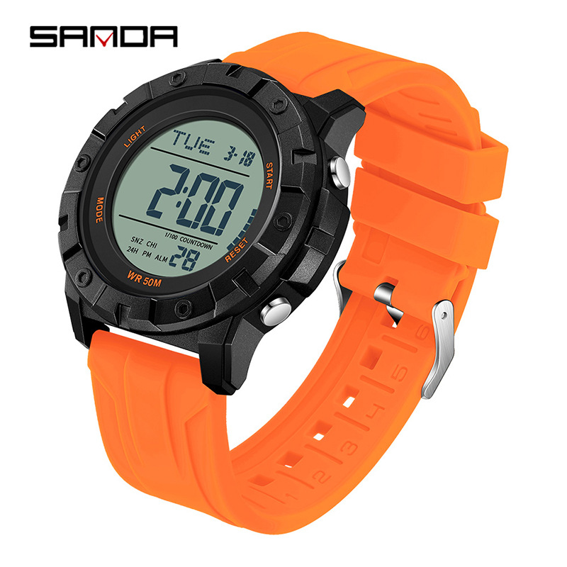Sanda nuevo reloj electrónico SANDA reloj multifuncional para estudiantes masculinos y femeninos reloj electrónico de moda a prueba de agua al aire libre