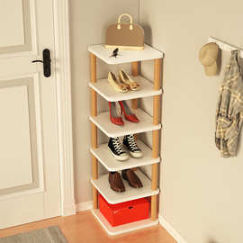 实木多层方形鞋架门后多层小户型鞋架子木质玄关墙角夹缝简易鞋柜