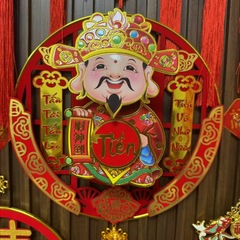 2025新款新年点头财神摆件立电动客厅挂画越南文外贸爆款挂件装饰