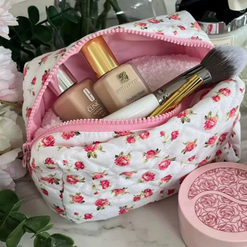 Новый популярный розовый косметичка с большим розовым стежком-нить швейная махонная сумка для стирки складывается дамская сумка