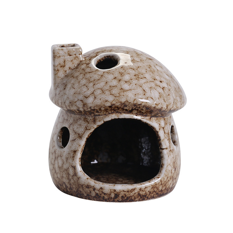 窑变陶瓷蘑菇小壁炉秘鲁圣木燃烧支架palo santo holder鼠尾草盘|undefined