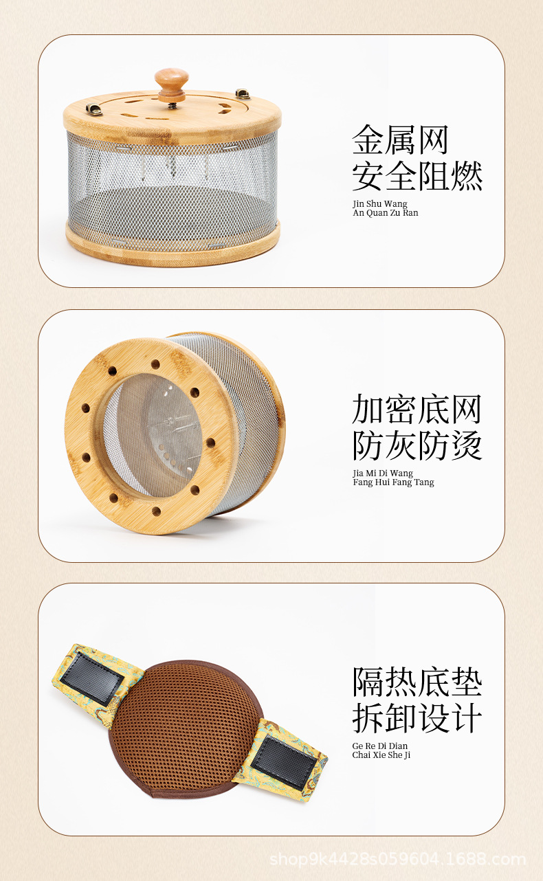 Moxibustion Box Bamboo Moxa Burner Portable Warm Therapy Device for Home Waist Neck Care quality and texture