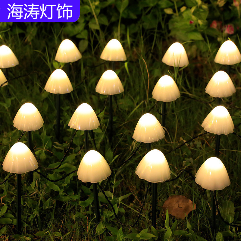 Lámpara led de hongos solar al aire libre, luz de noche, jardín de jardín, luz de inserción de césped, diseño de atmósfera, luz de color pequeña