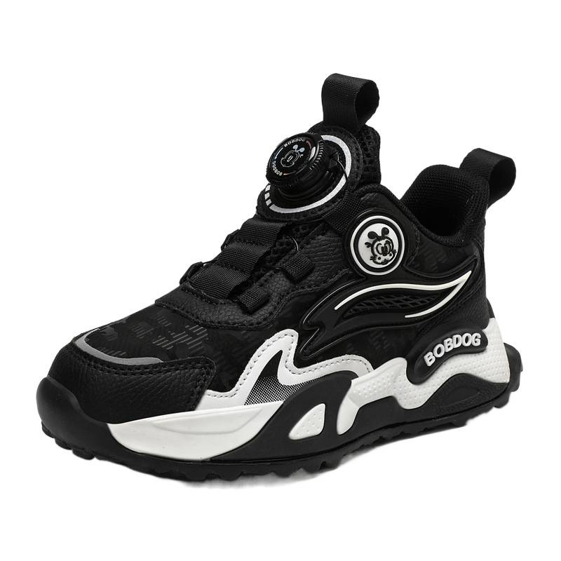 Babu Bean zapatos para niños zapatos deportivos para niños 2025 nuevo otoño cuero impermeable botón giratorio zapatos para niños