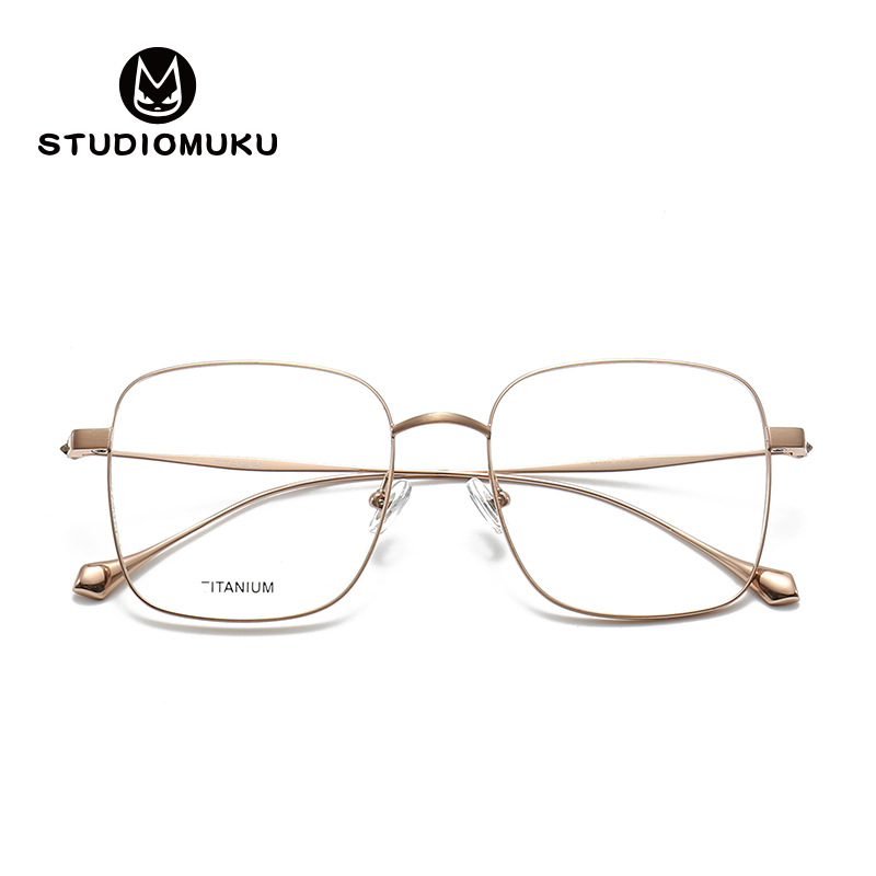 STUDIOMUKU gafas de madera fresca, temperamento artístico, gafas de marco cuadrado, marco de gafas de marco grande