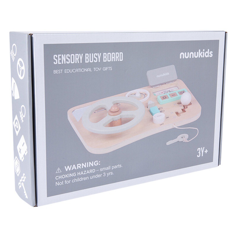 Juguete para niños Montessori Educación temprana Ilustración educativa Ayudas didácticas Tablero de desbloqueo Montessori simulación volante ocupado tablero