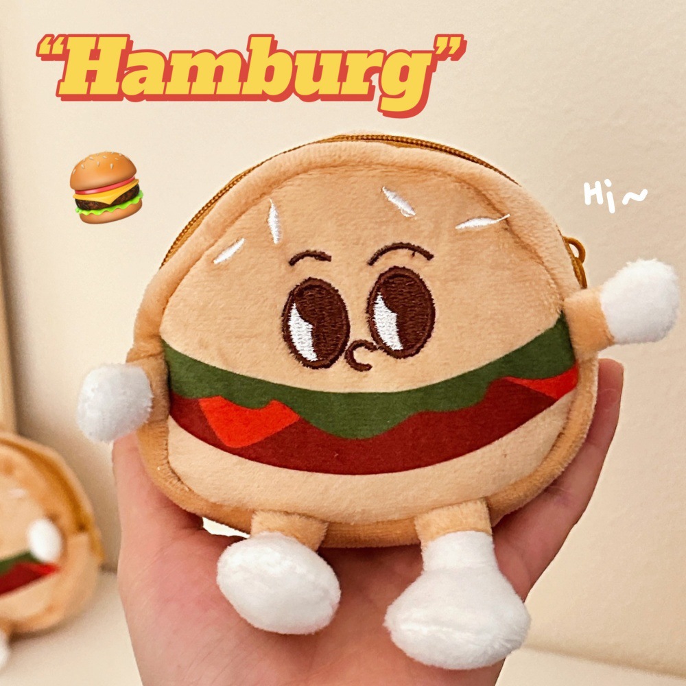 Muñecas creativas lindas hamburguesas bolsas de cambio colgantes muñecas auriculares joyas bolsas mochila pequeña joyas colgantes