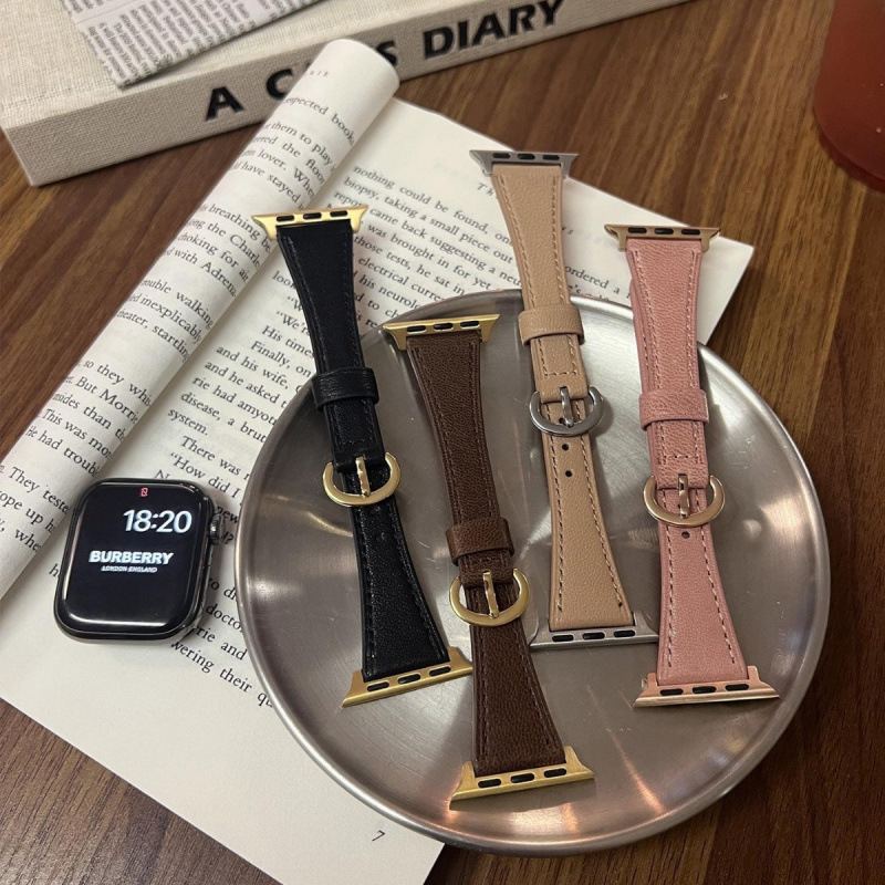 Suitable for Apple Watch 8 High-End Lambskin Strap S9 Iwatch67Se Small Horseshoe Buckle