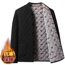 男士中老年人冬季加绒加厚套装中老年保暖棉袄棉服爸爸棉衣棉裤