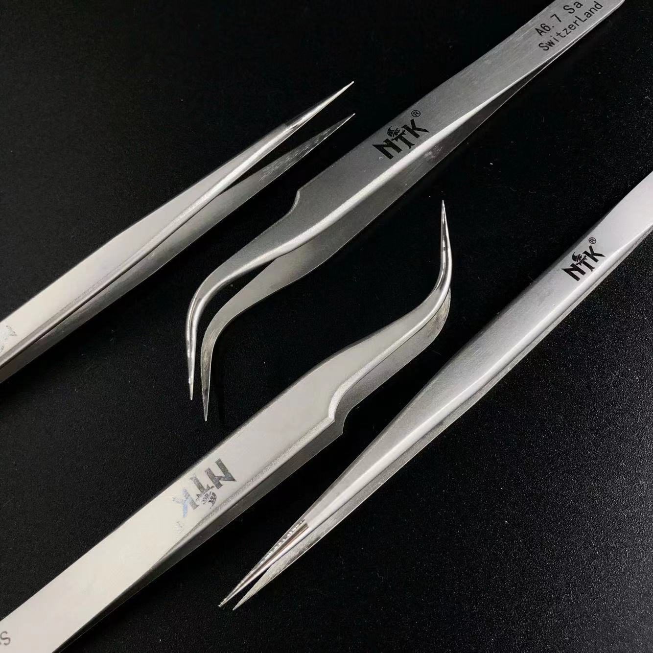 NTK不锈钢高精密镊子尖头 SSS-A手机维修飞线超硬特尖镊子工具