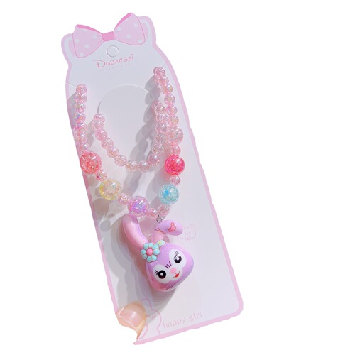 Girls Necklace Children's Luminous Jewelry Toy Accessories Elsa Jewelry Frozen Star Rabbit Cat Jewelry Set