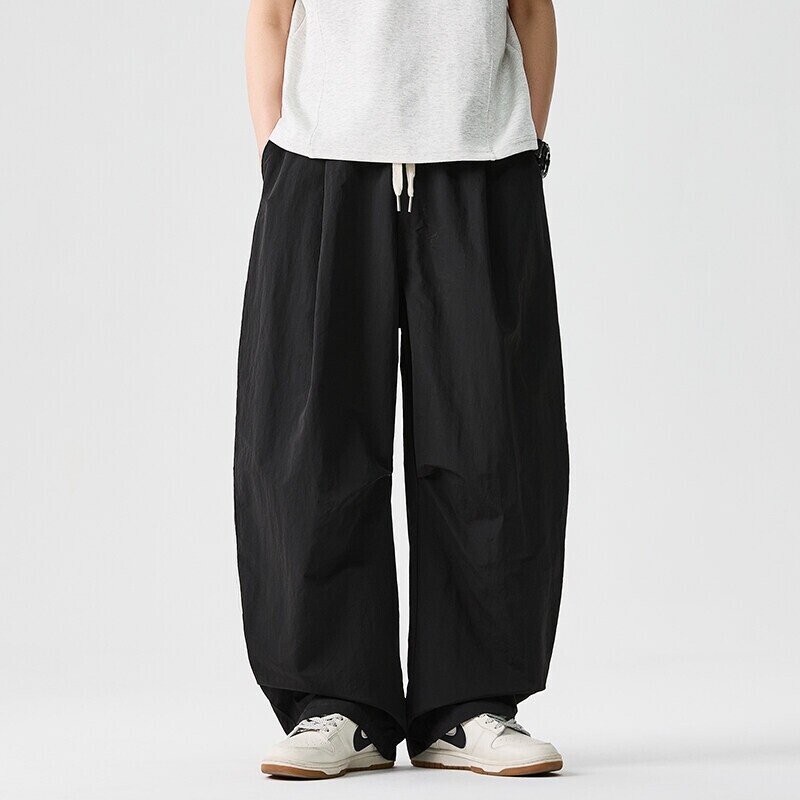 2025 Summer Men's plus size Japanese Style Hong Kong Style Casual Loose Straight Leg Pants Cute Pants Parachute Pants for Men and Women 2025 Summer Men's plus size Japanese Style Hong Kong Style Casual Loose Straight Leg Pants Cute Pants Parachute Pants for Men and Women
