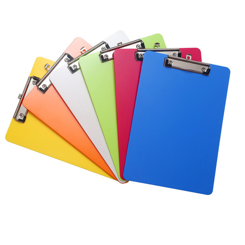 Factory Wholesale PS Plastic Solid Color Student Writing Tablet Holder A4 Folder File With LOGO Printing