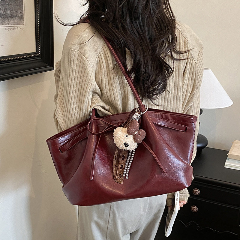 Túi tote nữ cỡ lớn dáng shopping đeo vai kẹp nách — Màu cà phê Không có mặt dây chuyền, Màu nâu không có mặt dây chuyền, Rượu vang đỏ không có mặt dây chuyền, Đen không có mặt dây chuyền chi tiết 24