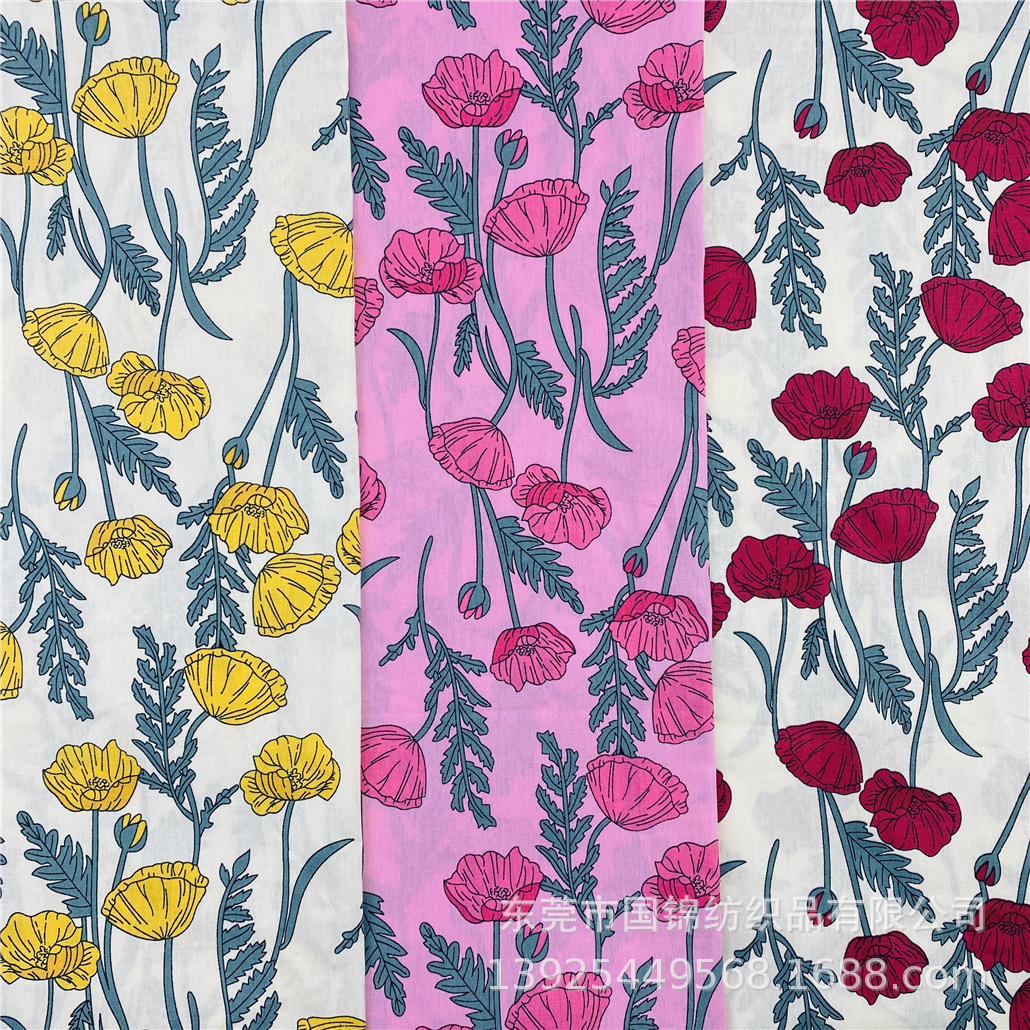 春夏新款印花布 40支棉布印花 法式衬衣连衣裙童装服装面料