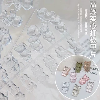 美甲打板甲片爱心小熊蝴蝶结平底实心展示板甲油胶色卡练习贴片
