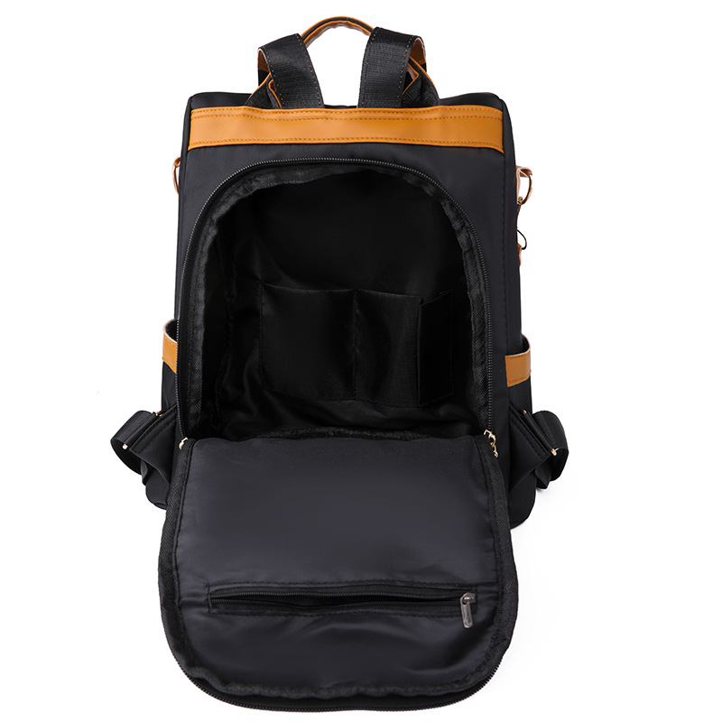 2023 nueva mochila antirrobo de nailon coreano moda femenina color contraste multifuncional ligero mochila de viaje de doble uso