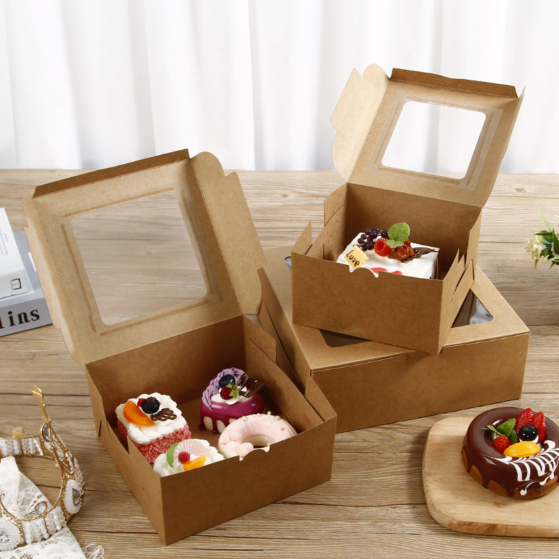 Caja de pastel de queso vasco 6 7 8 10 pulgadas Qifeng queso ligero mousse punto tostado embalaje cuadrado engrosado