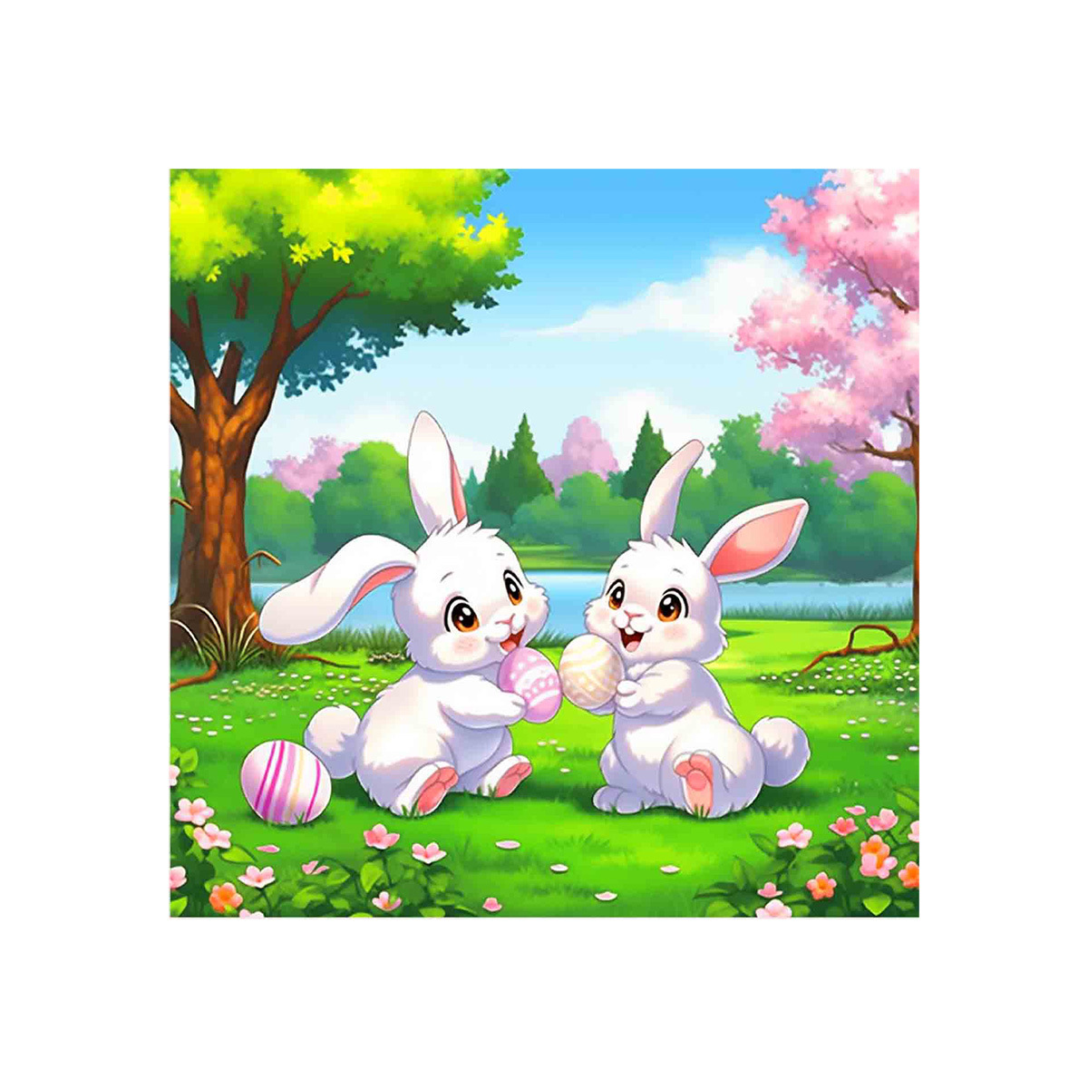 [Algodón importado] Mona Lisa Real Cutie Conejo de dibujos animados edición actualizada de la decoración de la sala de estar bordado image 5
