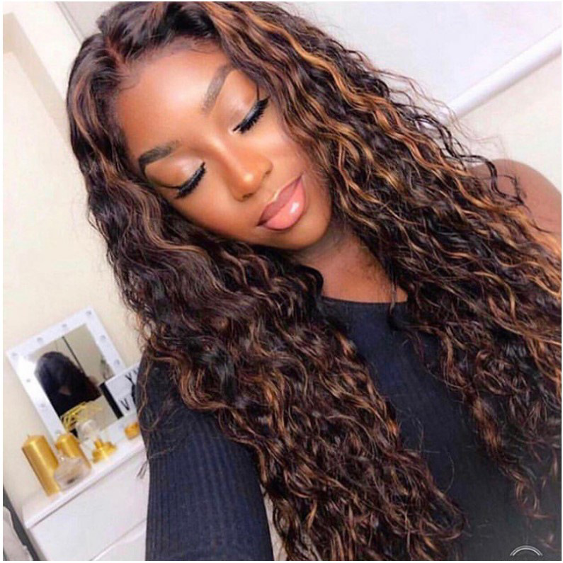 European and American full head cover cross-border winding tube long curly hair African small curly hair foreign trade brown high temperature silk wig batch